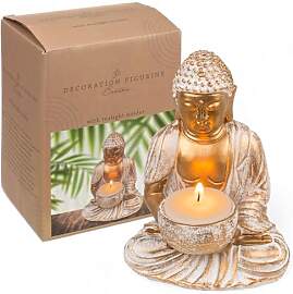 MIJOMA Buddha-Dekofigur, Gold & Weiß,