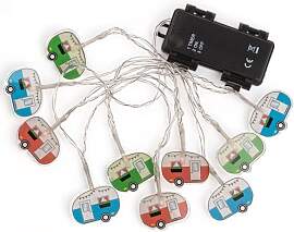 MIJOMA Bunte LED Lichterkette mit Timer und Langer 