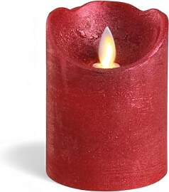 MIJOMA LED-Echtwachskerze mit Flackerflamme, Timer 