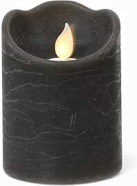 MIJOMA LED-Echtwachskerze mit Flackerflamme, Timer 