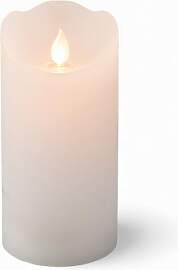 MIJOMA LED-Echtwachskerze mit Flackerflamme, Timer 