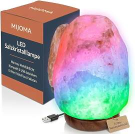 MIJOMA LED Salzkristalllampe – Salzlampe aus der 