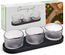 MIJOMA Servierset 4-teilig - 3 gerippte