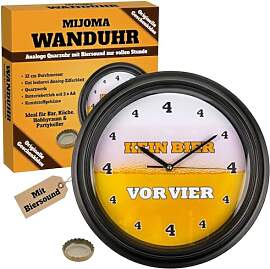 MIJOMA Wanduhr mit lustigem Design-Ziffernblatt