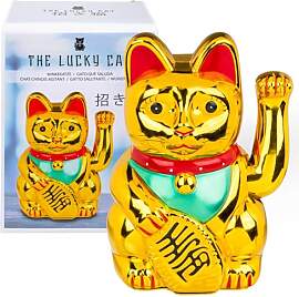 MIJOMA Winkekatze Maneki Neko Gold – 20 cm