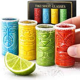 mikamax Tiki Schnapsgläser 4er Set 60 ml - Bunte