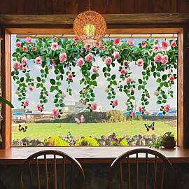milaosk Fensterbilder Blumen Frühling Sommer