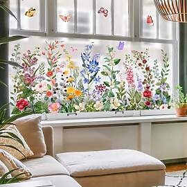 milaosk Fensterbilder Frühling Blumen Fenster