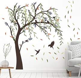 milaosk Wandtattoo Baum Vogel Abstrakt Kunst
