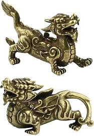 Milisten 1 Paar Messing Feng Shui Pi Yao Figur