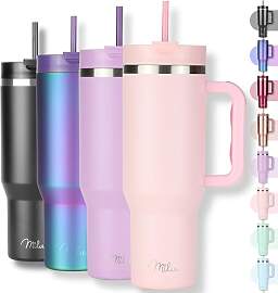 Milu Thermobecher 1,2L mit Strohhalm und Henkel