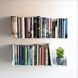 MILUKA Schwebendes Bücherregal Wand 2er Set, 60