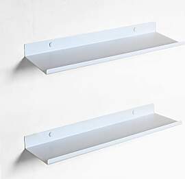 MILUKA Wandregal Weiß Metall | 2er Set