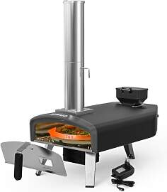 Mimiuo Pellet Pizzaofen mit Drehfunktion,