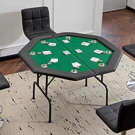 Mingone Achteckig Pokertisch Klappbar für bis zu