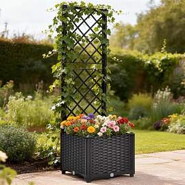 Mingone Blumenkasten mit Rankgitter –