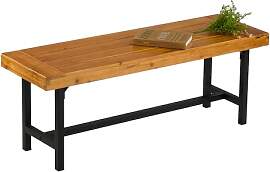 Mingone Gartenbank Holz 120 cm Balkonbank