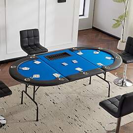 Mingone Oval Pokertisch Klappbar für bis zu 9