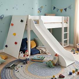 Mini-Hochbett Kids Town Buche teilmassiv mit