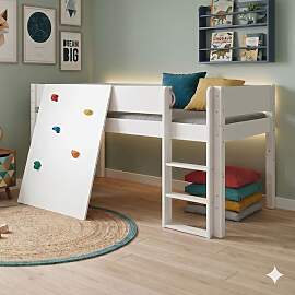 Mini-Hochbett Kids Town Buche teilmassiv mit