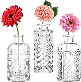 Mini Vasen Set, 3St Kleine Glasvase Vintage Deko