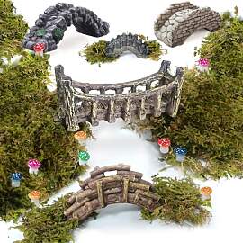 Miniatur Brücke, Miniatur Deko, Moos,