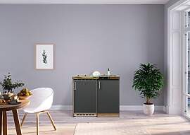 Miniküche Grau/Eiche Sonoma m. Geräten B: ca.