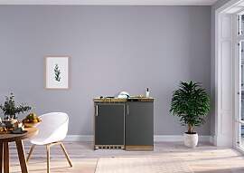 Miniküche Grau/Eiche Sonoma m. Geräten B: ca.