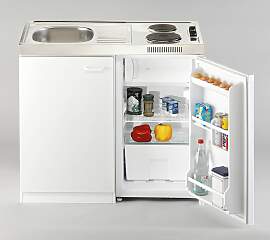 Miniküche Pantry Weiß B: ca. 100cm Weiß