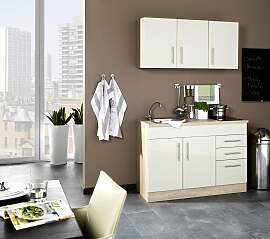 Miniküche Toronto B: ca. 120cm Creme/Eichefarben