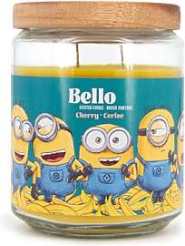Minions Duftkerze im Glas | Bello | Kerze Kirsche