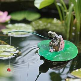Miniteich Deko Angeln Figur,Gartendeko für