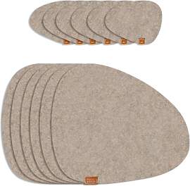 MIQIO® Filz Tischset Stone - 12er Set Nachhaltige 