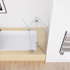 MIQU 100 x 140 cm Duschwand für Badewanne Dusche