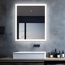 MIQU LED Badspiegel mit Beleuchtung 60x50 cm