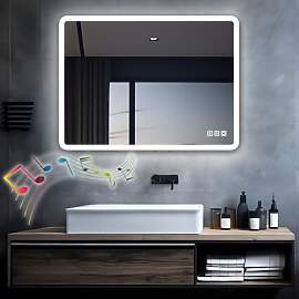 MIQU LED Badspiegel mit Beleuchtung 80x60 cm
