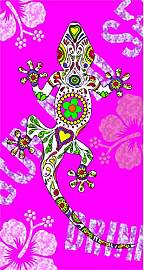 Miracle Home. Microfiber Beach Towel Eidechse,