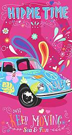 Miracle Home. Microfiber Beach Towel Hippie, 100%