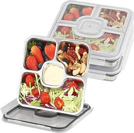 Misichao Lunchbox aus Edelstahl mit 4 Fächern – 