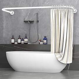 Misounda Duschvorhangstange U/L Form