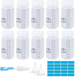 Mispudin 10 Stück Weithalsflasche mit Skalierung, 