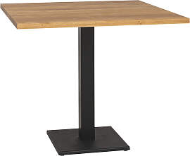 Mittelfuß Bistrotisch Eiche, 80 x 80 cm gewachst