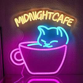 Mitternacht Cafe Neon Zeichen für Wanddekoration