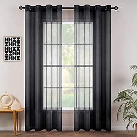 MIULEE 2er Set Sheer Voile Vorhang mit Ösen