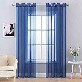 MIULEE 2er Set Voile Vorhang mit Ösen Gardine aus 