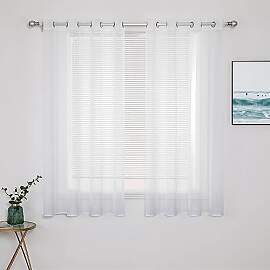 MIULEE 2er Set Voile Vorhang mit Ösen