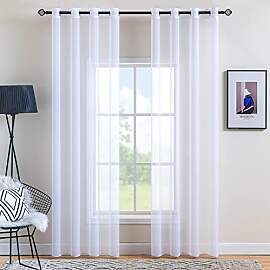 MIULEE 2er Set Voile Vorhang mit Ösen