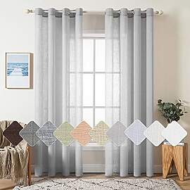 MIULEE 2er Set Voile Vorhang Sheer Leinenvorhang