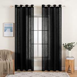 MIULEE 2er Set Voile Vorhang Sheer Leinenvorhang