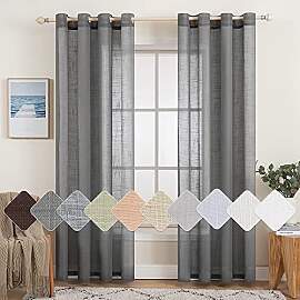 MIULEE 2er Set Voile Vorhang Sheer Leinenvorhang
